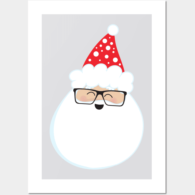 Santa Claus, Hipster Santa, Glasses, Christmas Wall Art by Jelena Dunčević